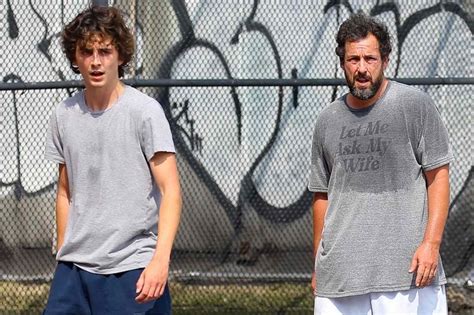 Timothée Chalamet and Adam Sandler Enjoy a Friendly Game of Basketball