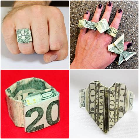 How to Make a Dollar Ring: 20 Ways to Make $1 Bill Ring