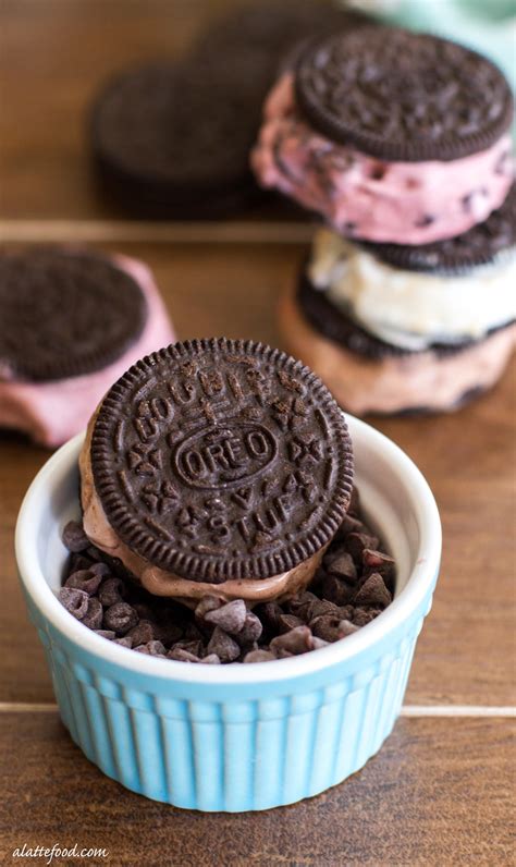 (3-ingredient) Oreo Ice Cream Sandwiches - A Latte Food