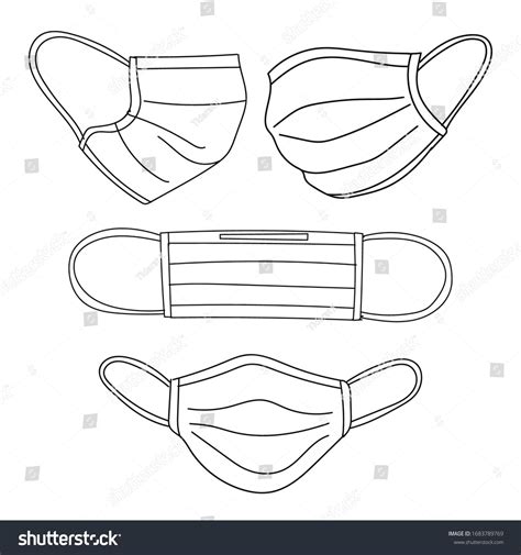 Medical mask or surgical mask at straight, left, right face angel doodle art. #Ad , #paid, # ...