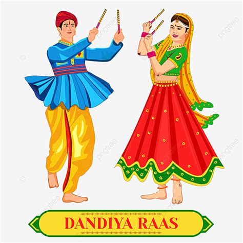 Garba Vector Hd Images, Dandiay Raas Couple Dancing Garba Night, Couple ...