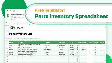 Creating a Parts Inventory Management Spreadsheet (w/ Free Template) | Fleet Management Tools ...