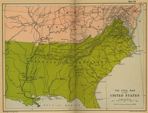 Map of the Civil War in the United States 1861-1865