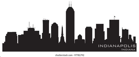 Indianapolis Indiana Skyline Detailed Vector Silhouette Stock Vector ...