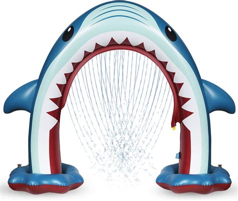 DecorX Giant Shark Sprinkler for Kids - Summer Inflatable Water Toys Outdoor Arch Sprinkler for ...