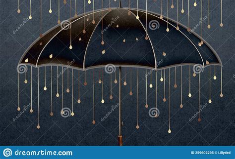 Blue Umbrella Art Design Background Stock Illustration - Illustration Of Facade, Light ...