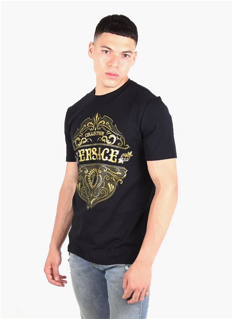 Versace Collection 'Front Logo' T-shirt Black Gold - Mensquare