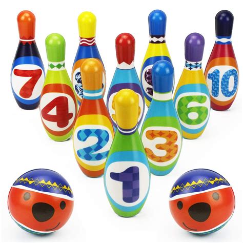 iPlay, iLearn Kids Bowling Toys Set, Toddler Indoor Outdoor Activity Play Game, Soft 10 Foam ...