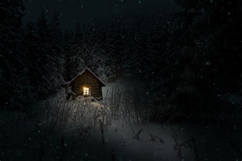 Cabin Winter Night · Free photo on Pixabay