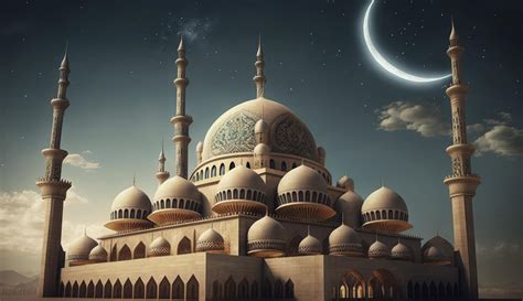 illustration of amazing architecture design of muslim mosque ramadan ...