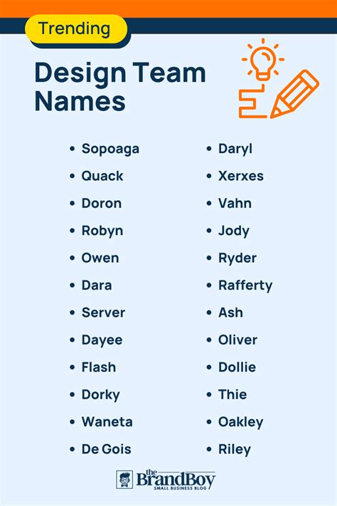 Design Staff Names: 700+ Catchy and funky Names - nomdp.com