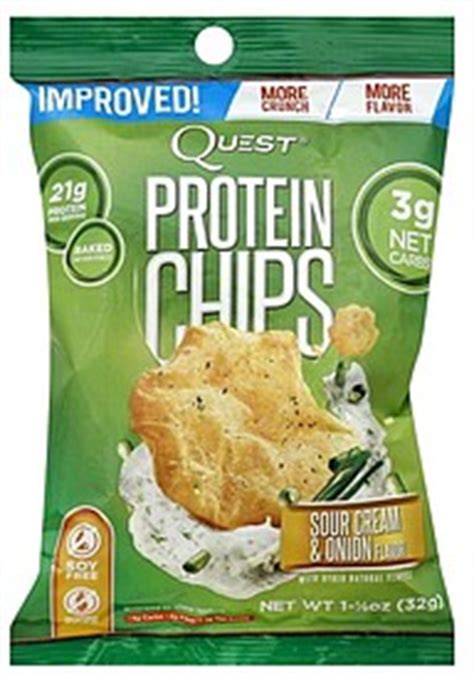 Quest Protein Chips Sour Cream & Onion Flavor 1.125 oz Nutrition ...