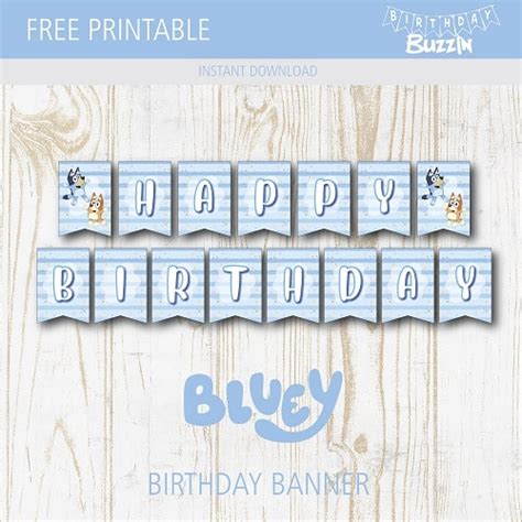 Free Printable Bluey Birthday Banner | Birthday Buzzin