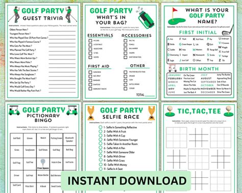 Editable Golf Party Games | Watch Golf Themed Party Ideas | Printable – Enjoymyprintables