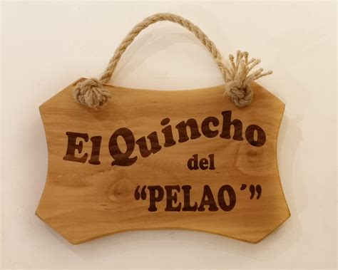 Letreros de madera personalizados con cañamo para colgar www ...