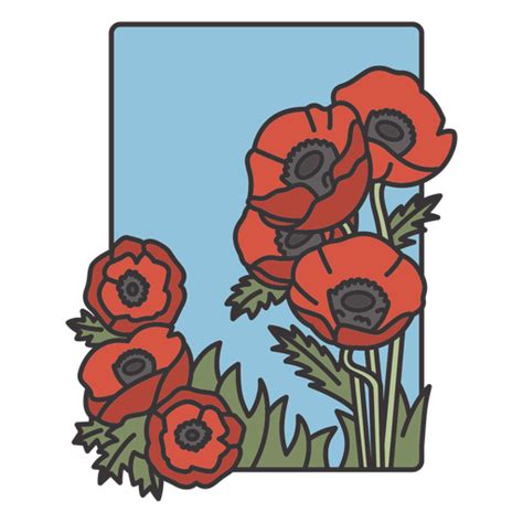 Remembrance Day Poppy Flowers PNG & SVG Design For T-Shirts