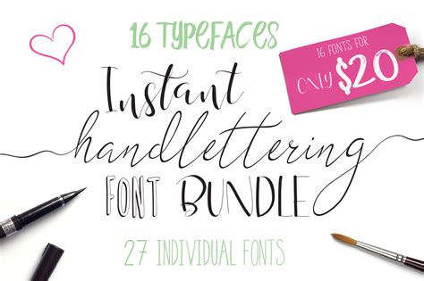 Font Bundle - Instant Hand Lettering By Joanne Marie | TheHungryJPEG