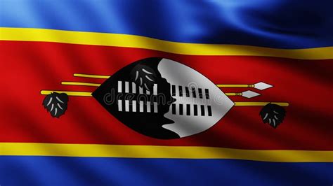 Large Flag of Kingdom of Eswatini Fullscreen Background in the Wind ...