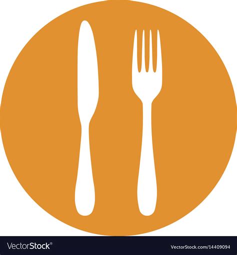 Fork and knife in circle icon Royalty Free Vector Image