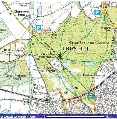 London Natural History Society - Bookham Common map