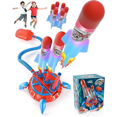 Amazon - TORTINARY Toy Rocket Launcher for Kids, 6 LED Foam Rockets ...