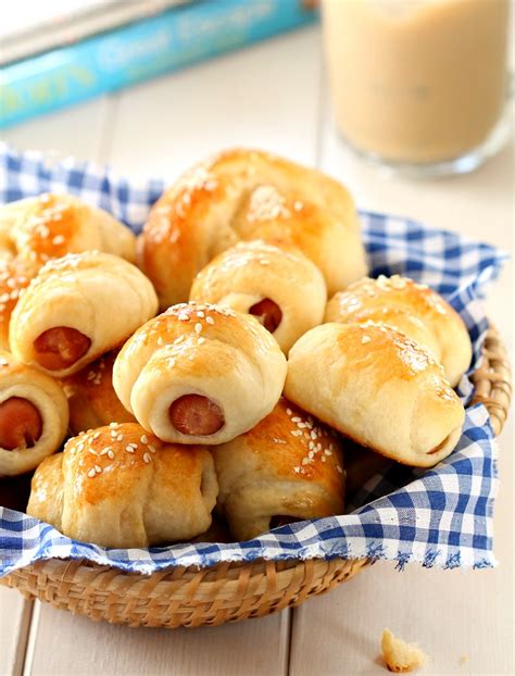 Mini cheese sausage bread rolls