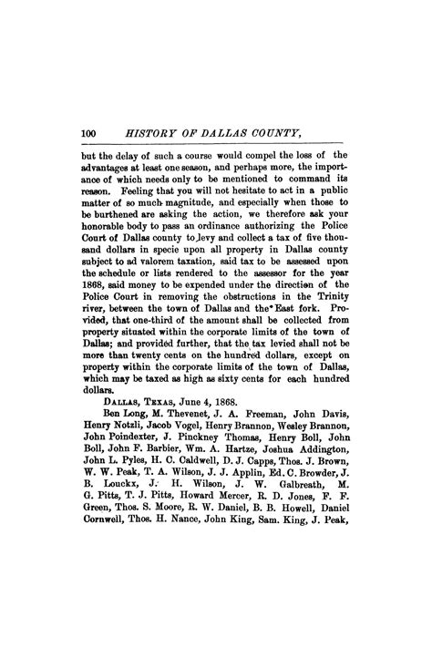 History of Dallas County, Texas : from 1837 to 1887 - Page 100 of 116 - The Portal to Texas History