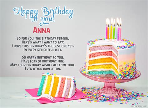 Wishes Anna for Happy Birthday.