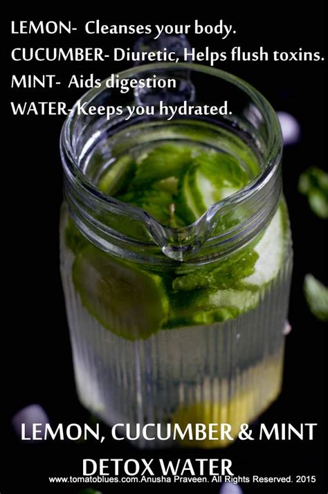 lemon mint and cucumber detox water