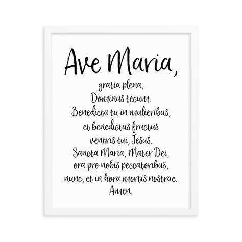 Ave Maria Latin Prayer - Catholic Framed Wall Art - Christmas Easter H – Catholic Art Store