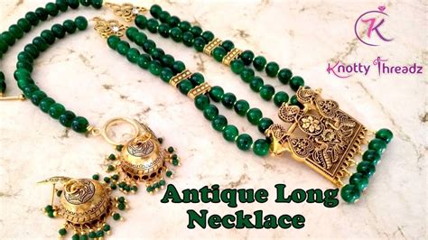 Antique Glass Bead Necklace with Jhumkas | Easy Jewelry Making ...