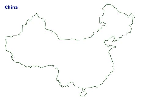 Map Of China Outline Silhouette Of China Map Illustration Stock | The ...