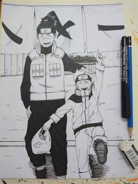 My Sensei by nekoruma Thank you Iruka-sensei for taking care of Naruto. | Anime boy sketch ...