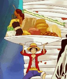 Luffy Happy Food GIF | GIFDB.com