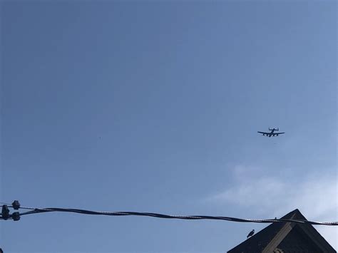 Lancaster Bomber from Canadian warplane museum flying over Toronto ...