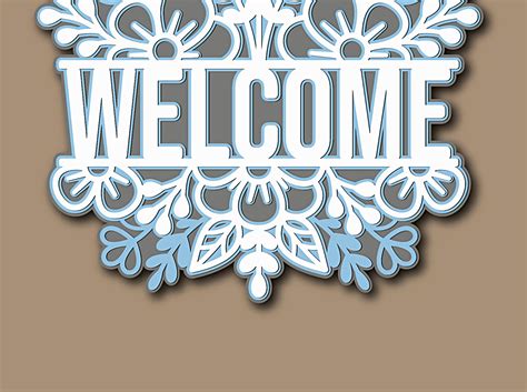 Welcome Sign SVG Layered Cut Files Flower Svg Cricut File Svg - Etsy