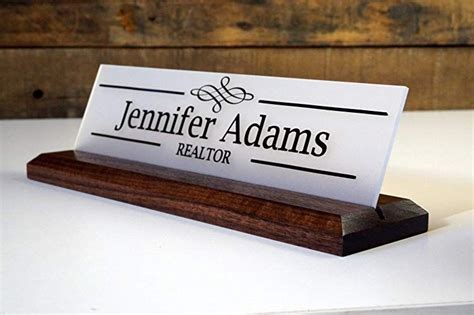 Desk Name Plate Personalized with your Name and Title | Desain, Papan, Kantor