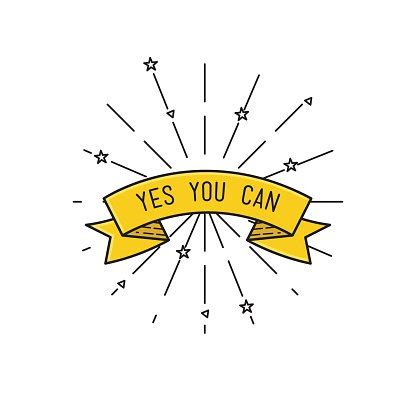 Yes You Can. Inspirational Vector Illustration, Motivational Quotes ...