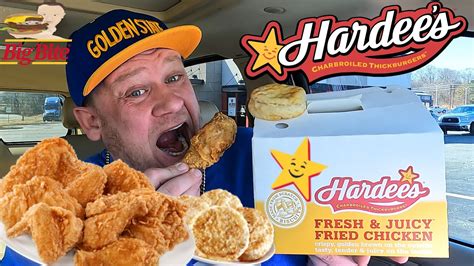 Hardee's ⭐Bone-In Fried Chicken & Biscuits⭐ Food Review!!! - YouTube