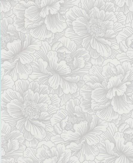 Flourish White | Grey floral wallpaper, Floral wallpaper, White wallpaper