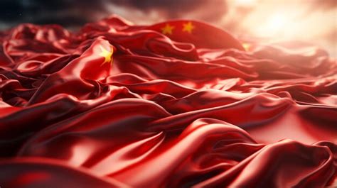 Premium AI Image | China waving flag Closeup view