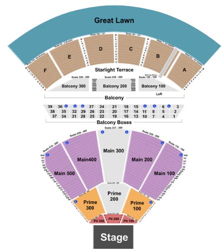 Mann Music Center Detailed Seating Chart | Elcho Table