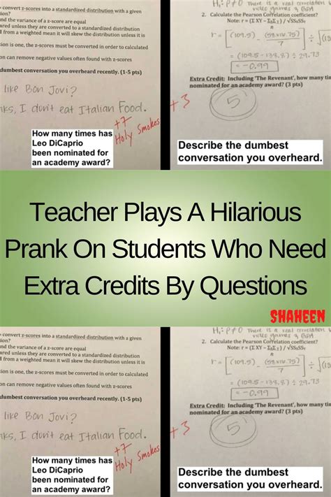 Teacher Plays A Hilarious Prank On Students Who Need Extra Credits By Questions in 2023 ...