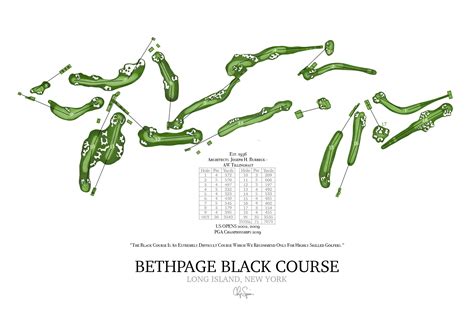 Bethpage Black Course Golf Course Map Print Golf Gift | Etsy