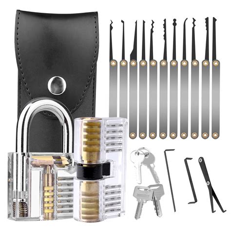 Buy 17-Piece Lock Pick Set, Aulola Padlock Picking Tools Kit with 2 ...