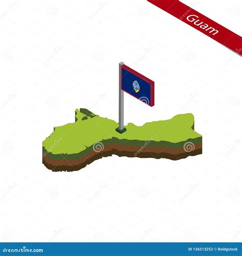 Guam Isometric Map and Flag. Vector Illustration Stock Vector ...