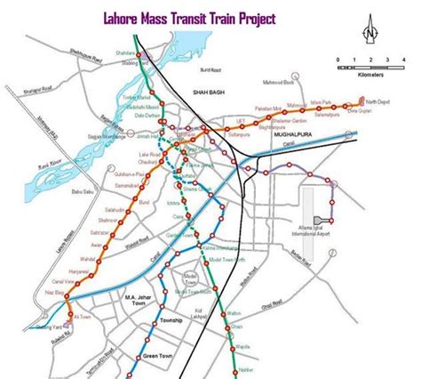 Route Map of Lahore Orange Line Metro Train