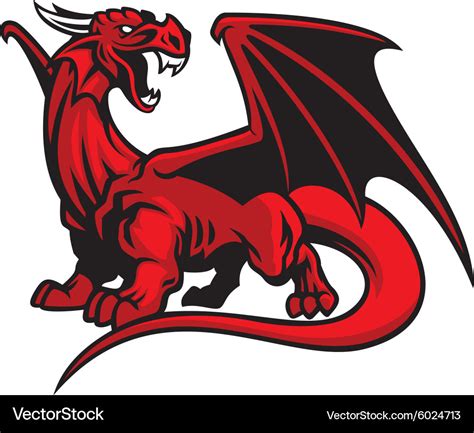 Red dragon mascot Royalty Free Vector Image - VectorStock