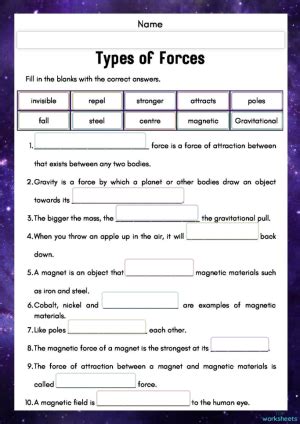 Year 5 | Forces. Interactive worksheet | TopWorksheets