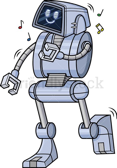 Robot Dancing Cartoon Clipart Vector - FriendlyStock